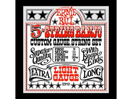 Ernie Ball Light 5-String Loop End Stainless Steel Banjo Guitar Strings