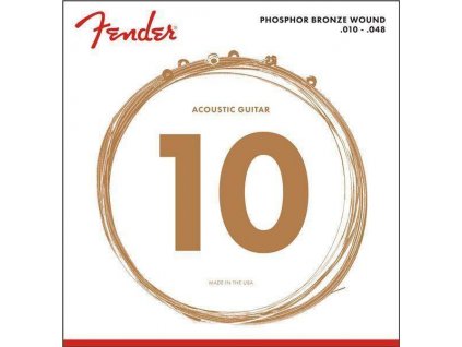 Fender Phosphor Bronze Acoustic 10 - 48 Guitar Strings, Ball End