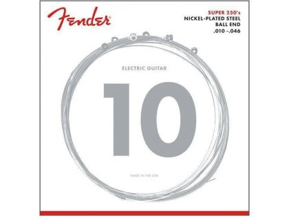 Fender Super 250 Guitar Strings 010, Nickel Plated Steel, Ball End, 250R Gauges