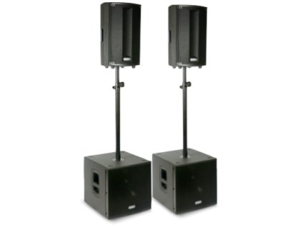 2 x FBT ProMaxX 112 A + 2 x FBT Subline 115 SA + dištanční tyče + obaly