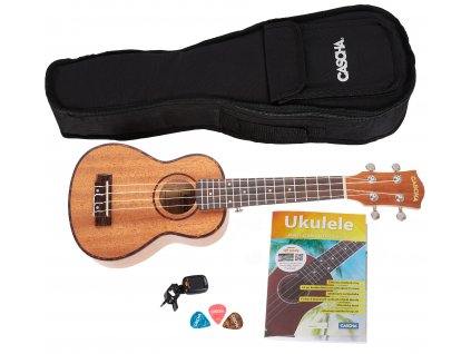 CASCHA HH 2027 CZ Soprano Mahogany Ukulele Bundle