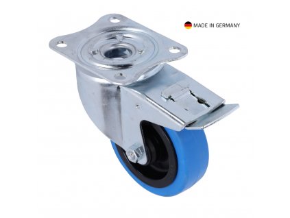 Tente Swivel Castor 100 mm with Blue Wheel and Brake