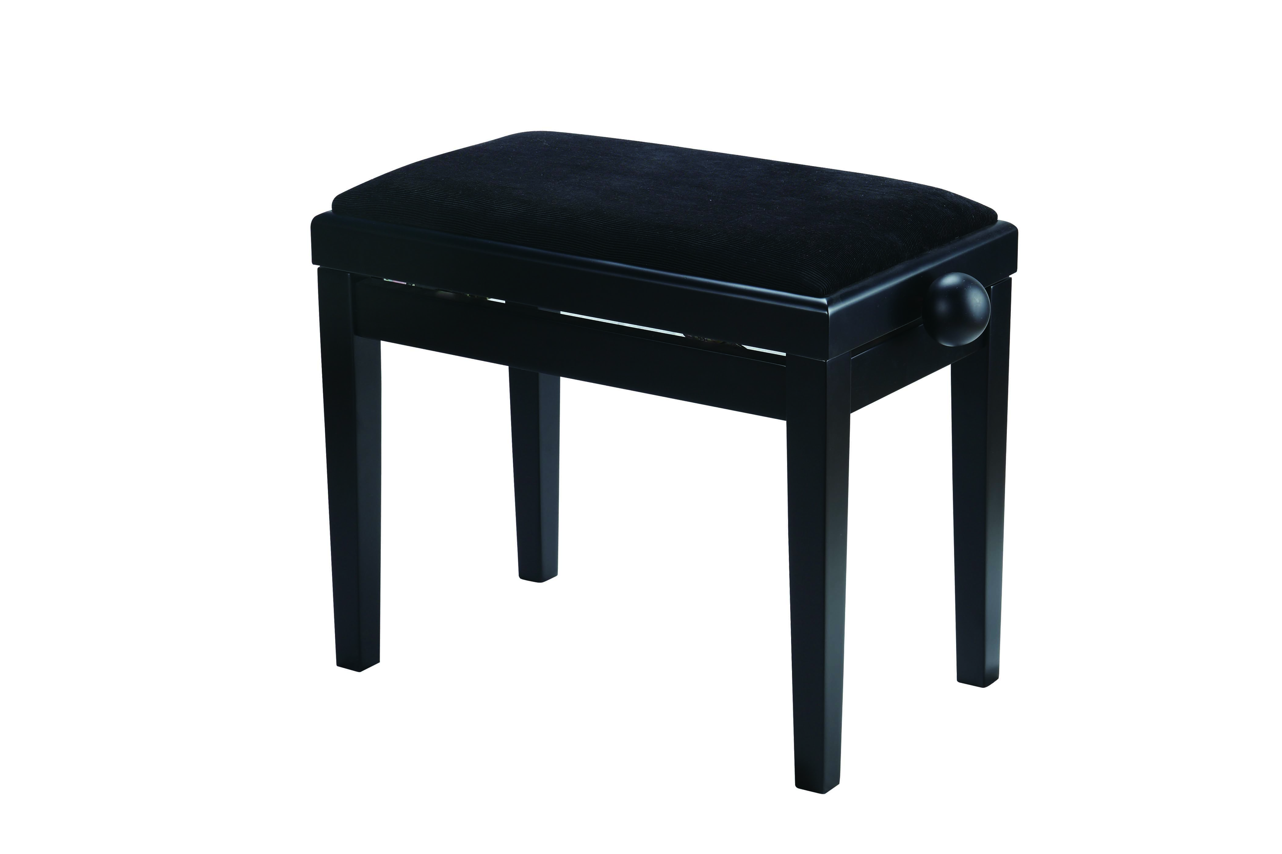 Melody adjustable piano bench Satin Black Black Velvet