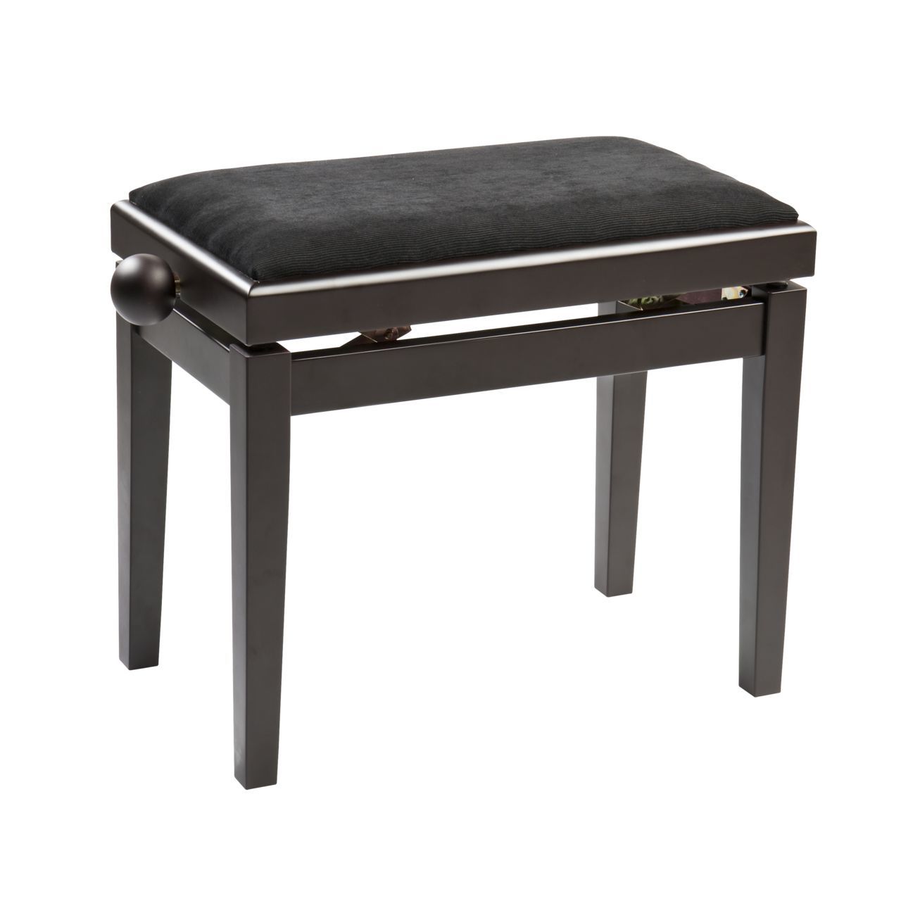 Melody adjustable piano bench Satin Rosewood Black Velvet