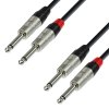 Adam Hall Cables K4 TPP 0090 - Audiokabel REAN 2 x 6,3 mm Klinke mono auf 2 x 6,