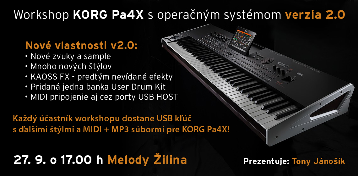 27. 9. 2017 - Workshop Korg Pa4x (verzia 2.0)