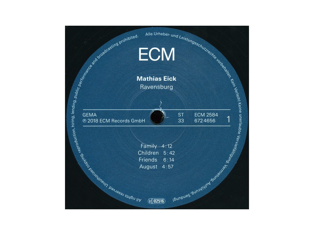 Mathias Eick – Ravensburg. Germany 2018 ECM Records – 672 4656 Mathias Eick – Ravensburg. Germany 2018 ECM Records – 672 4656
