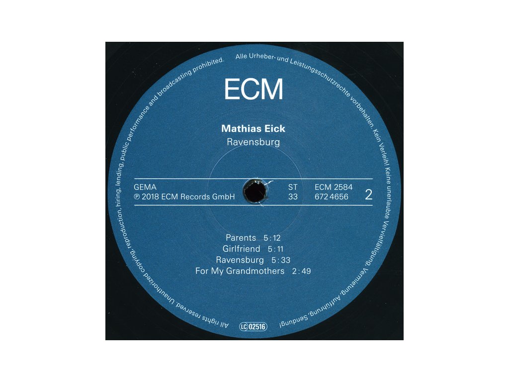Mathias Eick – Ravensburg. Germany 2018 ECM Records – 672 4656 Mathias Eick – Ravensburg. Germany 2018 ECM Records – 672 4656