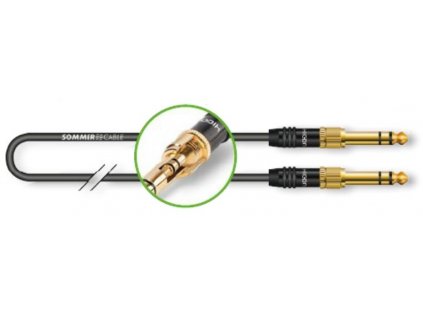 Sommer Cable PC Goblin 2x0,14qmm, Black, 0,50m