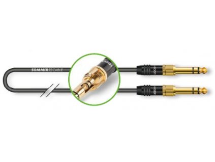 Sommer Cable PC Goblin 2x0,14qmm, Black, 1,00m