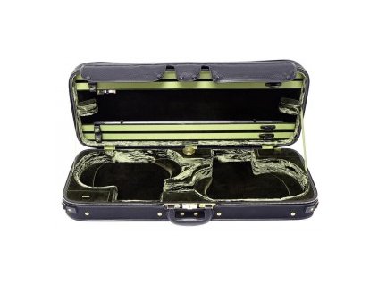 GEWA Violin double case JAEGER PRESTIGE Outside brown with carbon optic