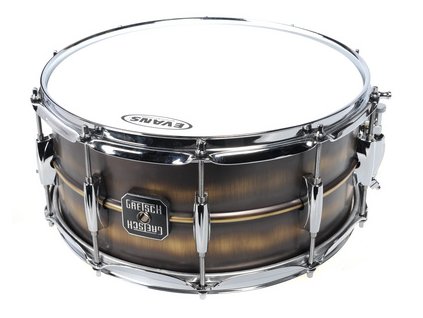 GRETSCH DRUMS 14" x 6.5"; Snare Drum; 1.0mm Brushed Brass Shell; 10-Lug