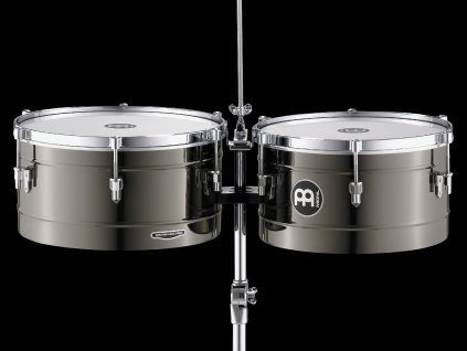 MEINL 14+15" TIMBALES SET BLACK NICKEL, WITH STAND