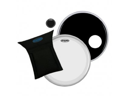 Evans 22'' EQ3 Clear Bass drum / Black Resonant / EQ pad