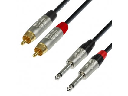 Adam Hall Cables K4 TPC 0060 - Audiokabel REAN 2 x Cinch male auf 2 x 6,3 mm Kli