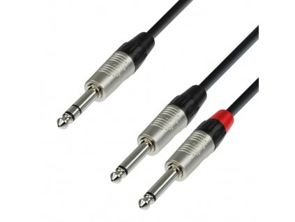 Adam Hall Cables K4 YVPP 6.3 mm Jack Stereo to 2 x 6.3 mm Jack Mono 90 cm