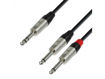 Adam Hall Cables K4 YVPP 0300 - Audiokabel REAN 6,3 mm Klinke stereo auf 2 x 6,3