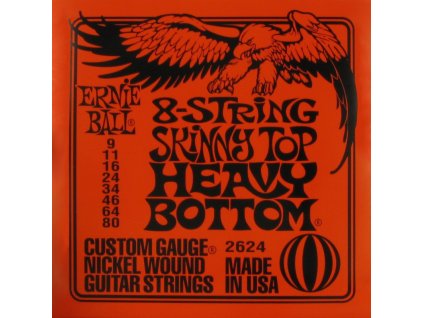 ernie ball electric nickel wound 8 string skinny top heavy bottom slinky 009 080 2624 14