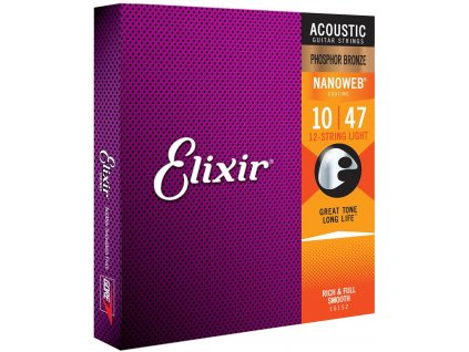Elixir 16152 10/47 Nanoweb 12-string Phosphor Bronze Light