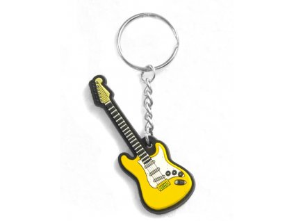 Musician Designer Music Key Chain Electric Guitar Yellow