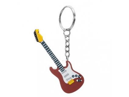 Musician Designer Music Key Chain Electric Guitar Brown