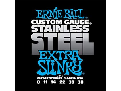 Ernie Ball Extra Slinky Stainless Steel Wound Electric Guitar Strings