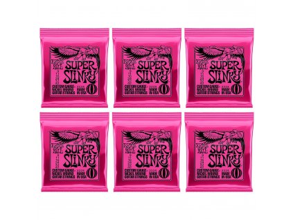 Ernie Ball Super Slinky Nickel Wound Electric Guitar Strings 6 Pack