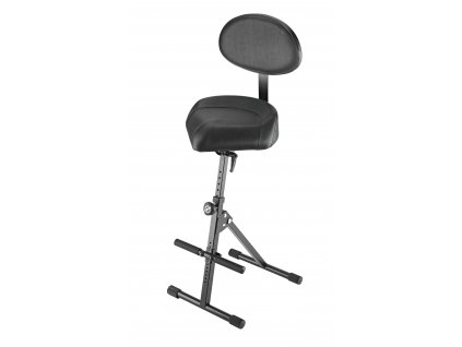 K&M Stool with backrest black imitation leather