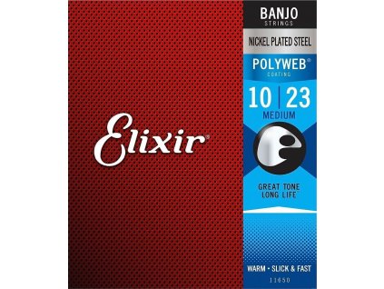Elixir 11650 Polyweb Banjo Strings (Medium .010 - .073)