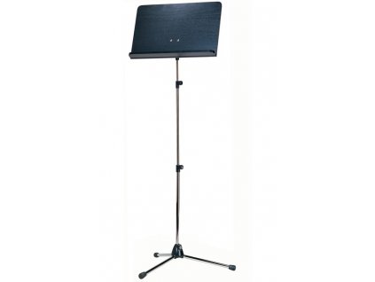 K&M 118/4 Orchestra music stand chrome stand, black wooden desk