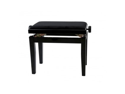 GEWA Piano bench GEWA Piano Deluxe Black high gloss Black cover