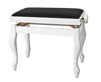 GEWA Piano bench GEWA Piano Deluxe Classic White high gloss White cover