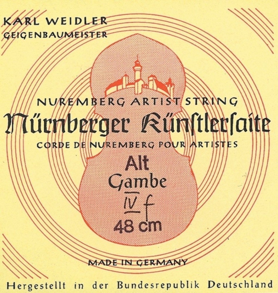 Nurnberger Strings For Viola Da Gamba Kuenstler rope core. Chrome steel wound Set