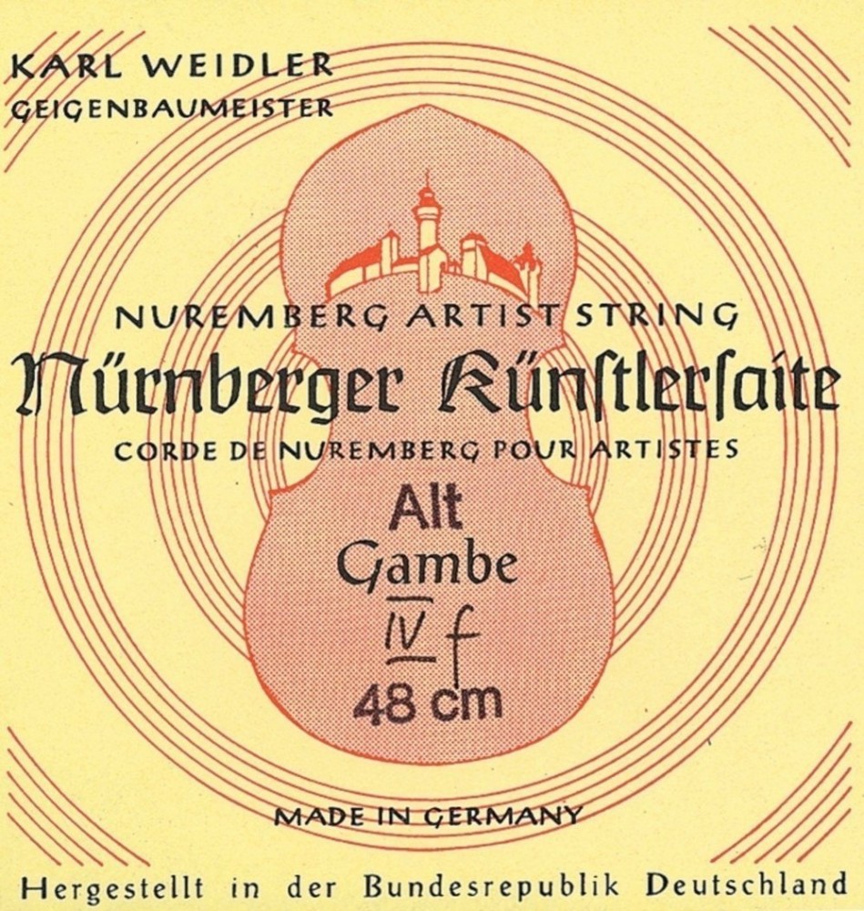 Nurnberger Strings For Viola Da Gamba Kuenstler rope core. Chrome steel wound Set x