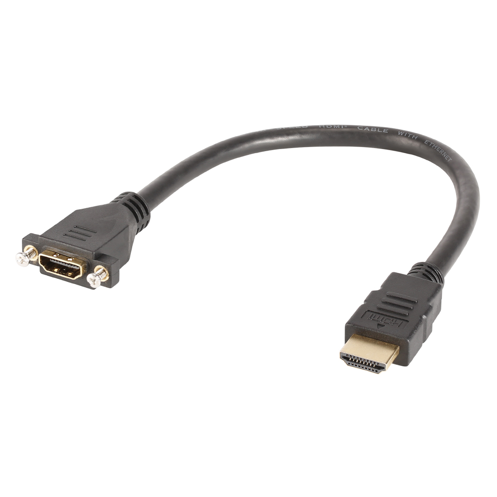 Hicon HDFM; HDMI female / HDMI male; 0,5m; Black