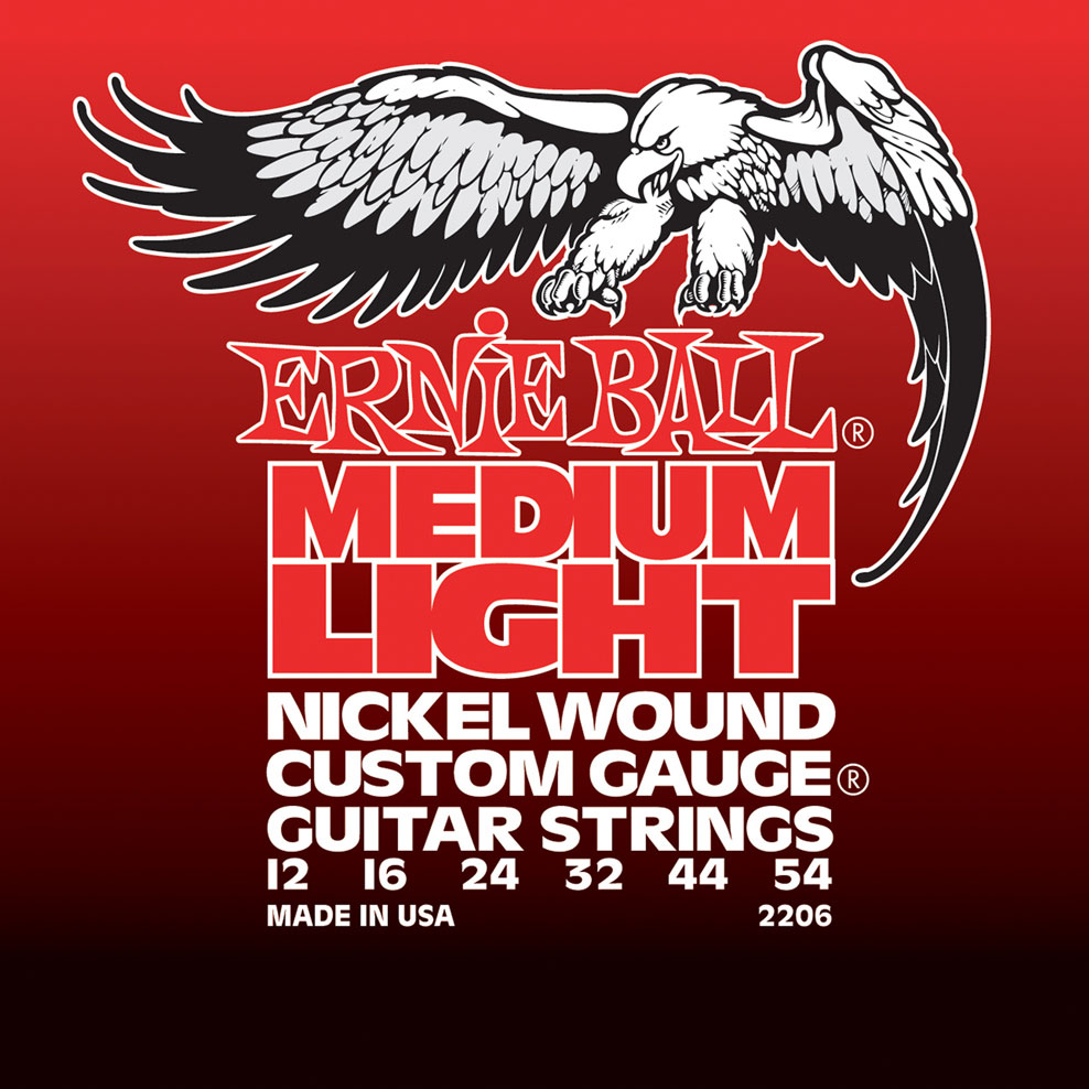 Ernie Ball Medium Light Nickel Wound w/ wound G Electric Guitar Strings