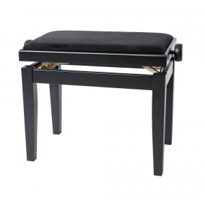 GEWA Piano bench GEWA Piano Deluxe Black matt Black cover