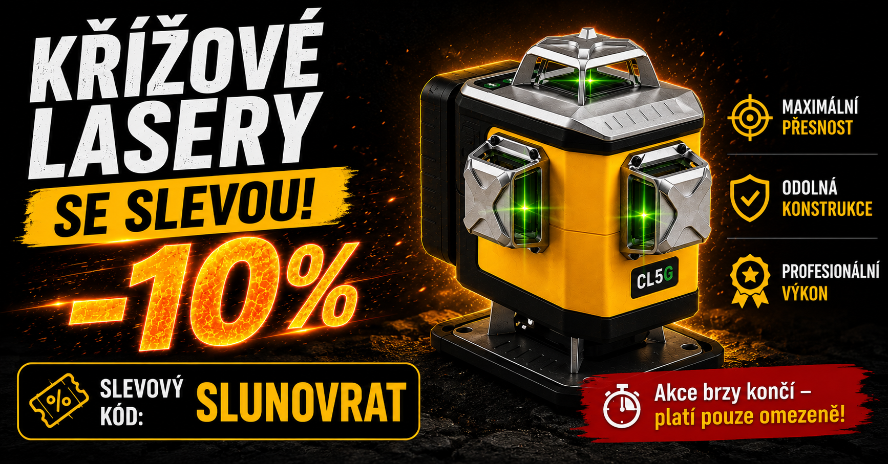 -10% na Křížové lasery s kódem „SLUNOVRAT“