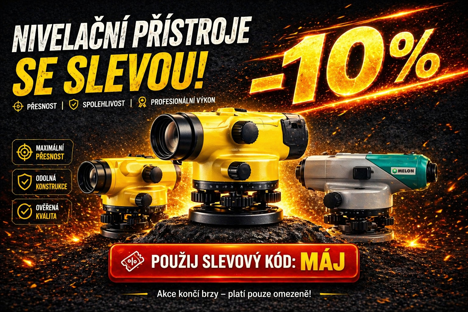 -10% na Nivelační přístroje s kódem „MÁJ“