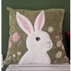 Vyšívaná obliečka na vankúš GREEN BUNNY
