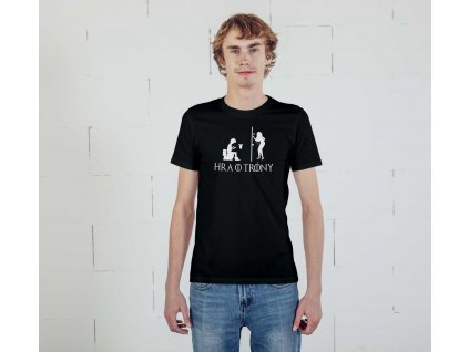 Pánske tričko mockup hra o trony cierne
