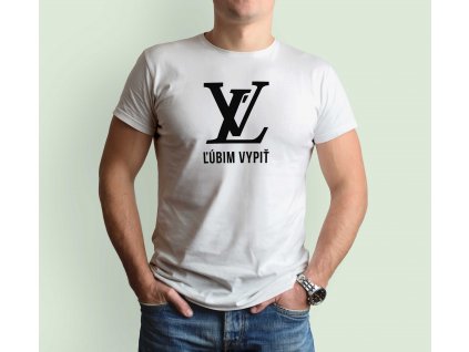Pánske tričko mockup lv lubim vypit biele
