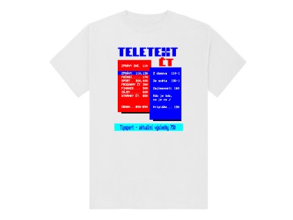 Tričko "teletext ČR" - (Farba Biela, Veľkosť XXL)