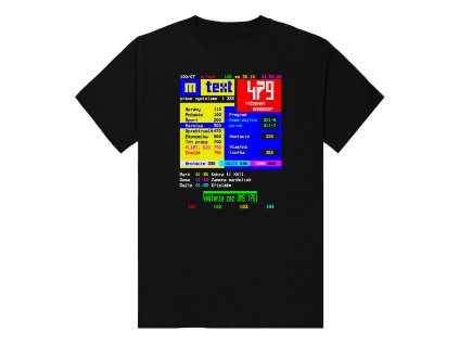 Tričko "teletext SK" - (Farba Čierna, Veľkosť XXL)