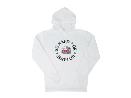 Mikina "go hard or go home" - (Farba Biela, Veľkosť XXL)