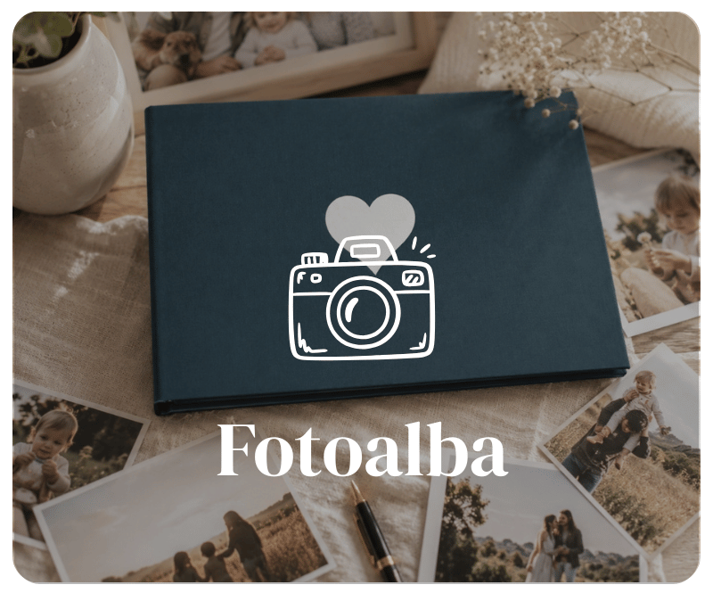 Banner kategorie Fotoalba – cestovatelská, svatební a rodinná fotoalba pro uchování vzpomínek.