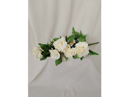 Kytica ruža, margarétka 3F biela 59 cm