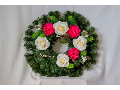 0058 Veniec smútočný spomíname ruža,camelia