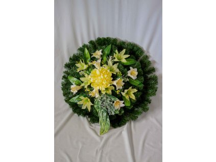 0060 Veniec ľalia,chryzant. žltá, biela