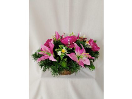 Ikebana ľalia, ruža